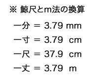 鯨尺とm法の換算