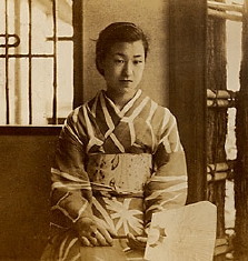 昭和初期　絽単衣の麻の葉の着物と袋帯